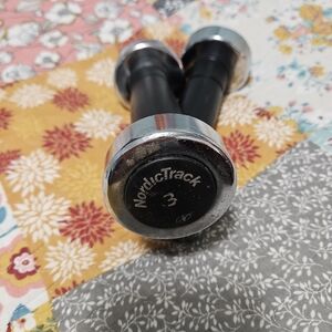 NordicTrack 3 lb Dumbbell Pair - Black and Silver
